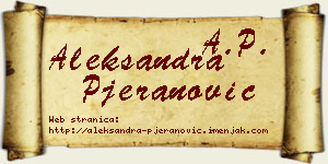 Aleksandra Pjeranović vizit kartica